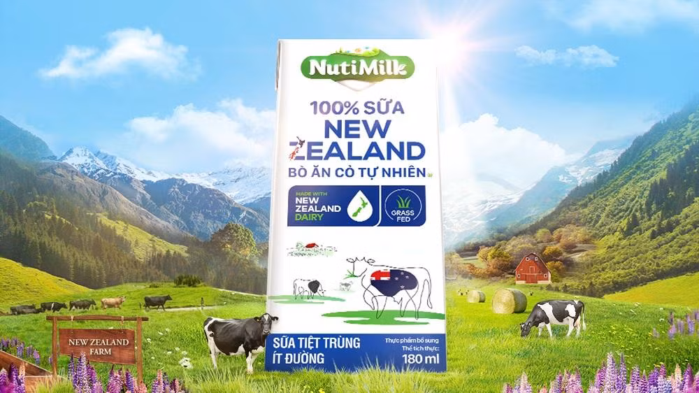 NutiMilk 100% sữa New Zealand bò ăn cỏ tự nhiên, sản phẩm vừa thơm ngon lại giàu dinh dưỡng