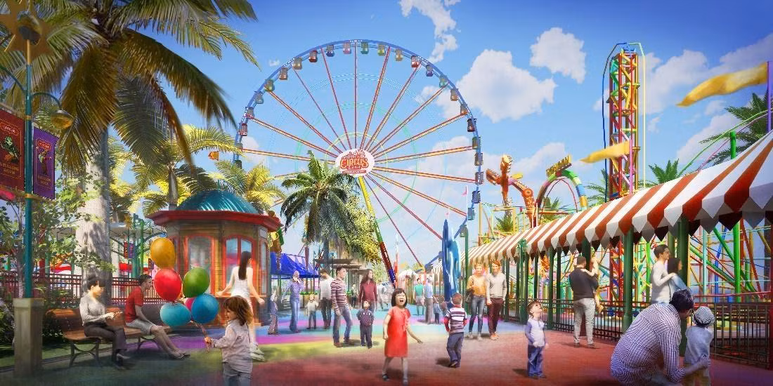 Các trò chơi cảm giác mạnh được triển khai tại đây gồm: Ferris Wheel đưa du khách lên cao ngắm nhìn toàn cảnh vịnh Phan Thiết, hay Family Coaster, Sky Loop, Reverse Time... Công viên đang thi công cổng chào, cơ sở hạ tầng và móng các trò chơi, dự kiến đưa vào vận hành trong quý I/2022. Ảnh phối cảnh. Các trò chơi cảm giác mạnh được triển khai tại đây gồm: Ferris Wheel đưa du khách lên cao ngắm nhìn toàn cảnh vịnh Phan Thiết, hay Family Coaster, Sky Loop, Reverse Time... Công viên đang thi công cổng chào, cơ sở hạ tầng và móng các trò chơi, dự kiến đưa vào vận hành trong quý I/2022. Ảnh phối cảnh.