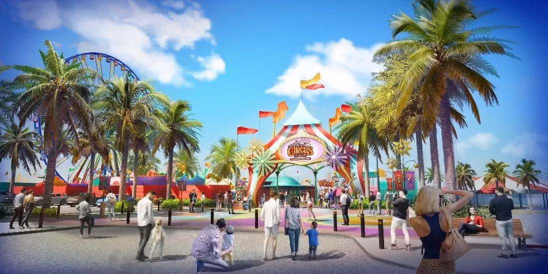 Một điểm check-in khác khó thể bỏ qua tại NovaWorld Phan Thiet là Circus Land - công viên giải trí có diện tích 1,5 ha, được thiết kế cảnh quan theo phong cách khu hội chợ náo nhiệt của Mỹ. Circus Land có nhiều trò chơi đa dạng từ cấp độ nhẹ đến kịch tính, phù hợp nhiều lứa tuổi. Ảnh phối cảnh. Một điểm check-in khác khó thể bỏ qua tại NovaWorld Phan Thiet là Circus Land - công viên giải trí có diện tích 1,5 ha, được thiết kế cảnh quan theo phong cách khu hội chợ náo nhiệt của Mỹ. Circus Land có nhiều trò chơi đa dạng từ cấp độ nhẹ đến kịch tính, phù hợp nhiều lứa tuổi. Ảnh phối cảnh.