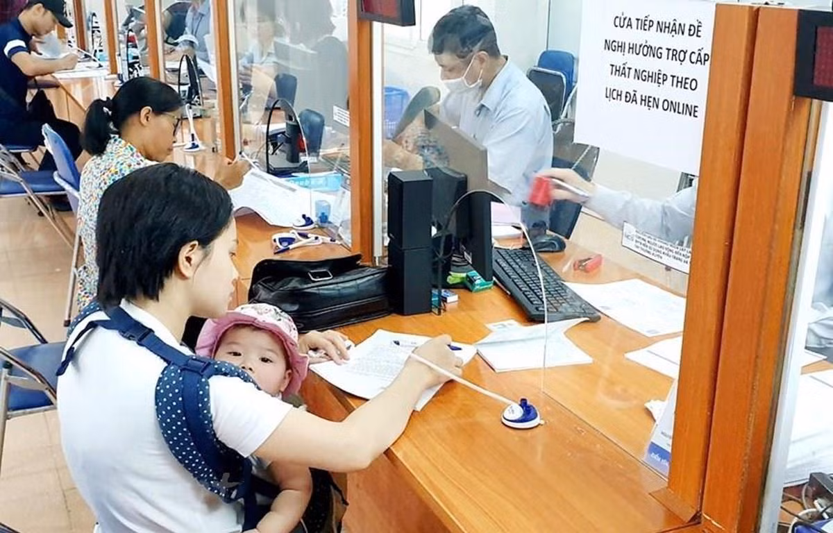 Người lao động làm thủ tục hưởng bảo hiểm thất nghiệp. (Ảnh minh họa: Vietnam+) Người lao động làm thủ tục hưởng bảo hiểm thất nghiệp. (Ảnh minh họa: Vietnam+)