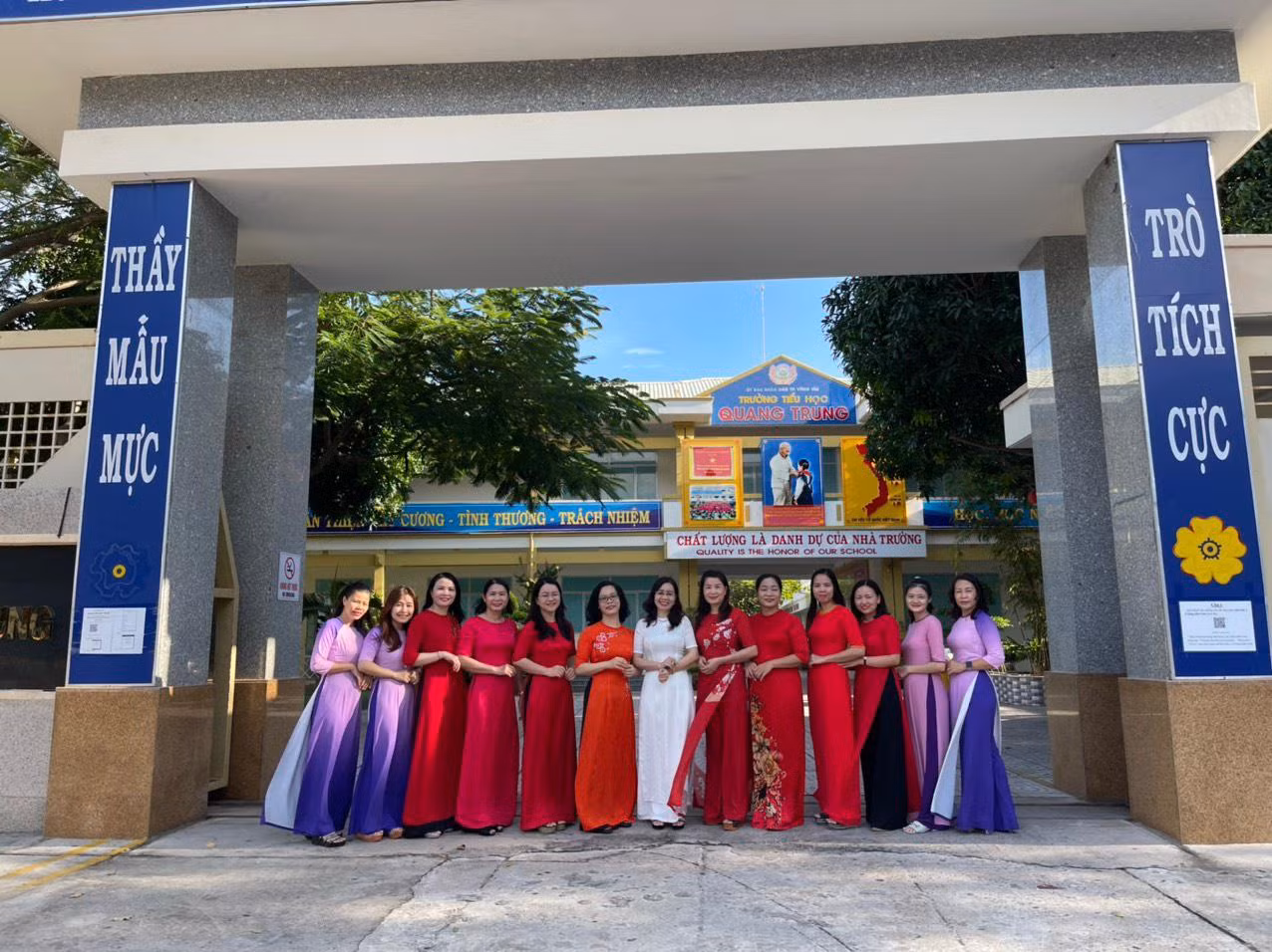 Một số giáo viên trường Tiểu học Quang Trung, thành phố Vũng Tàu. (Ảnh: NTCC)