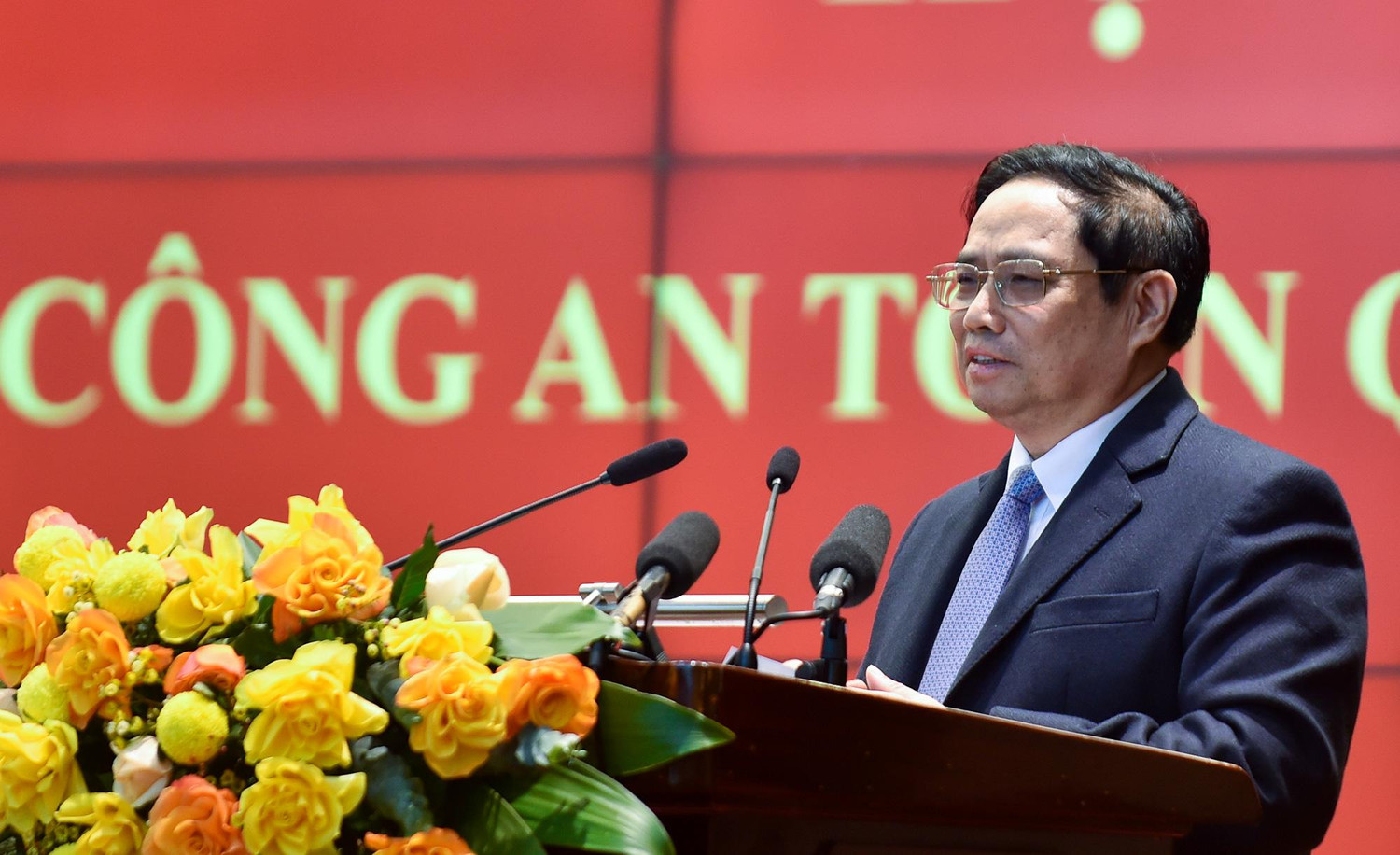 Thủ tướng Chính phủ Phạm Minh Chính: Những chiến công, thành tích và hy sinh của lực lượng Công an đã tô thắm thêm truyền thống vẻ vang của lực lượng Công an nhân dân. Ảnh: VGP/Nhật Bắc