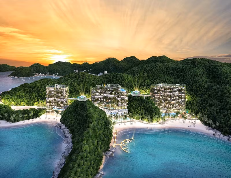 Flamingo Cát Bà Beach Resort sở hữu tầm view cực phẩm, ôm trọn vịnh Lan Hạ.