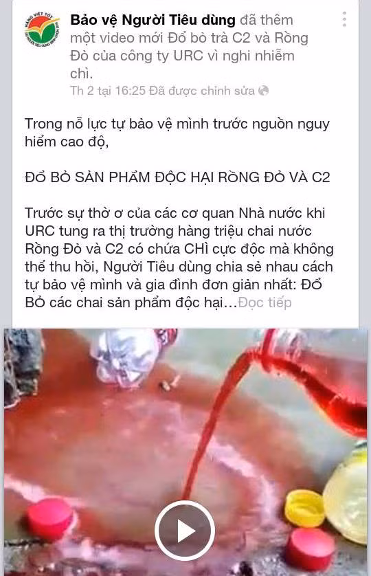 Và cả nhưng video clip liên quan đến sản phẩm URC cũng được trang này đăng tải