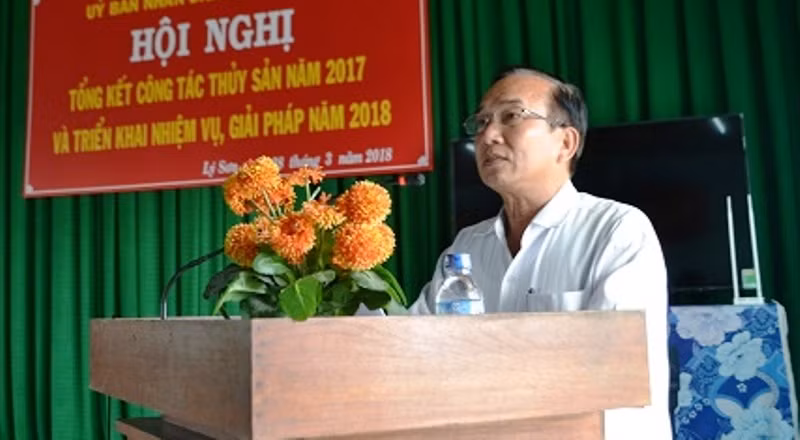 Ông Nguyễn Thanh, Chủ tịch Ủy ban nhân dân huyện đảo Lý Sơn bị kỷ luật do có sai phạm về quản lý đất đai. Ảnh: Quangngai.gov.vn