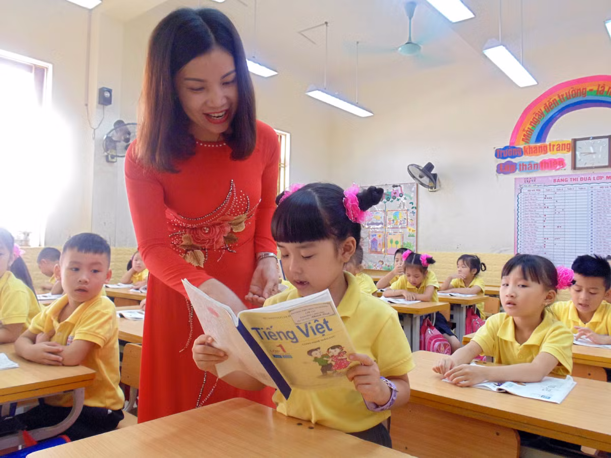 Cô giáo Nguyễn Thị Hằng, giáo viên Trường tiểu học An Dương (Hải Phòng). (Ảnh: Lã Tiến)