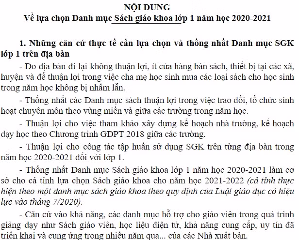 Nội dung công tác lựa chọn sách giáo khoa do Sở giáo dục Hà Giang gửi (Ảnh:V.N) Nội dung công tác lựa chọn sách giáo khoa do Sở giáo dục Hà Giang gửi (Ảnh:V.N)