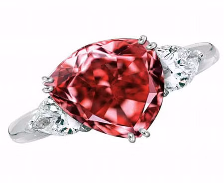 Viên kim cương đỏ Moussaieff, giá 7 triệu USD.Viên kim cương này có hình tam giác chỉ nặng 5,11 carat (1,022 g), mang sắc đỏ nổi bật. Viên Moussaieff Red lúc chưa mài nặng 13,9 carat, được một người nông dân ở Brazil tìm thấy trong những năm 1990. Viên kim cương đỏ Moussaieff, giá 7 triệu USD.Viên kim cương này có hình tam giác chỉ nặng 5,11 carat (1,022 g), mang sắc đỏ nổi bật. Viên Moussaieff Red lúc chưa mài nặng 13,9 carat, được một người nông dân ở Brazil tìm thấy trong những năm 1990.