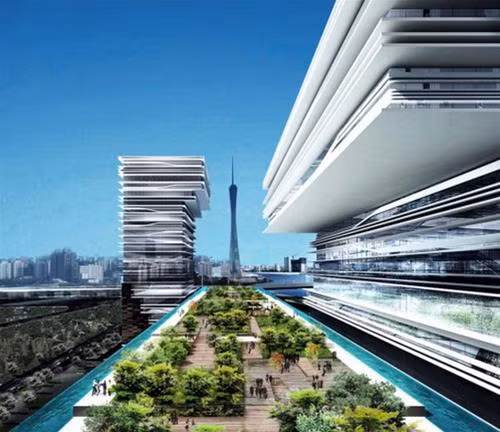 Các vườn hoa xếp lớp có chiều cao khác nhau