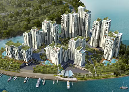 Một bản phối cảnh dự án Diamond Island nhìn gần.