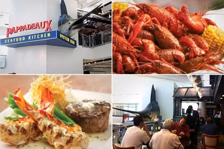 Nhà hàng Pappadeux Seafood Kitchen, địa điểm: Sân bay George Bush Intercontinental, Houston. Thực đơn đặc trưng: Bánh cua, hàu chế biến đa phong cách. Giá trung bình: 35 USD một suất. Theo CNBC, đây là một trong số những nhà hàng ngon nhất vùng Houston. Nhiều doanh nhân cũng chọn địa điểm này dùng bữa và chiêu đãi đối tác trong khi chờ quá cảnh. Nhà hàng Pappadeux Seafood Kitchen, địa điểm: Sân bay George Bush Intercontinental, Houston. Thực đơn đặc trưng: Bánh cua, hàu chế biến đa phong cách. Giá trung bình: 35 USD một suất. Theo CNBC, đây là một trong số những nhà hàng ngon nhất vùng Houston. Nhiều doanh nhân cũng chọn địa điểm này dùng bữa và chiêu đãi đối tác trong khi chờ quá cảnh.