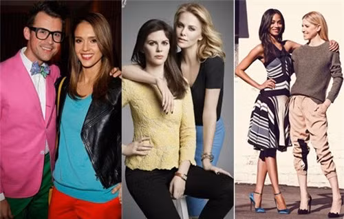 Những cặp sao - stylist nổi tiếng Hollywood (từ trái sang): Brad Goreski - Jessica Alba, Leslie Fremar - Charlize Theron, Zoe Saldana - Petra Flannery. Những cặp sao - stylist nổi tiếng Hollywood (từ trái sang): Brad Goreski - Jessica Alba, Leslie Fremar - Charlize Theron, Zoe Saldana - Petra Flannery.