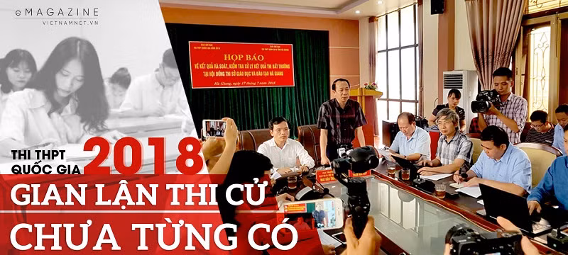Gian lận trong chấm thi Trung học phổ thông quốc gia 2018 đã trở thành vết đen trong ngành giáo dục. Ảnh: Vietnamnet.vn
