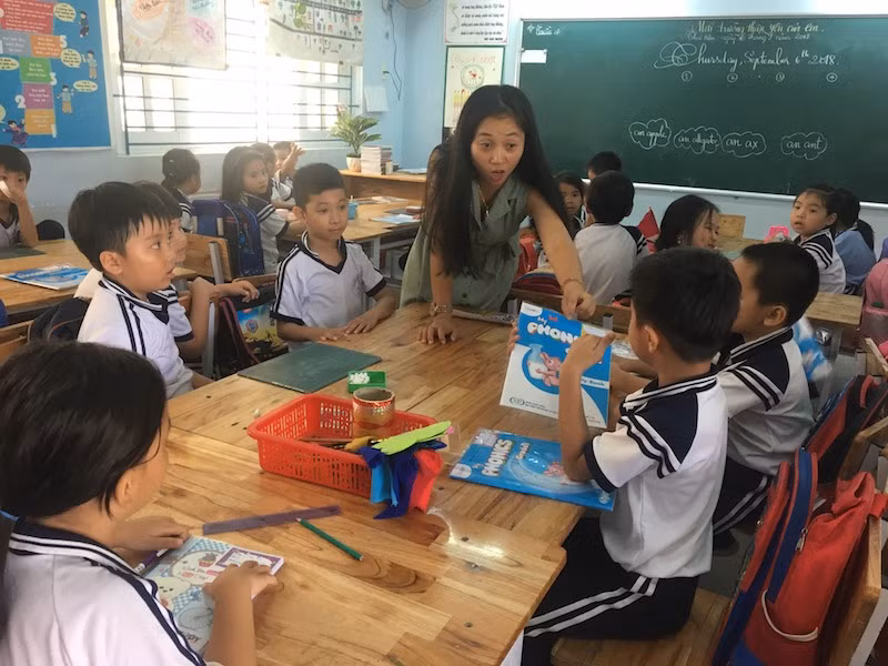 Tiết học của cô giáo Thanh Ngân được học trò rất yêu thích.