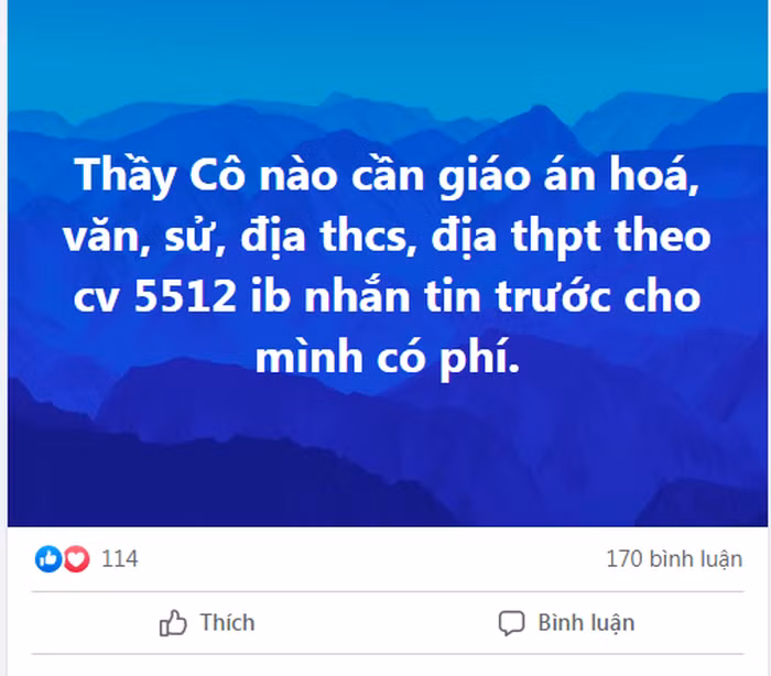 Giáo án được rao bán, sau một ngày đã có 576 “đơn hàng". (Ảnh chụp màn hình).