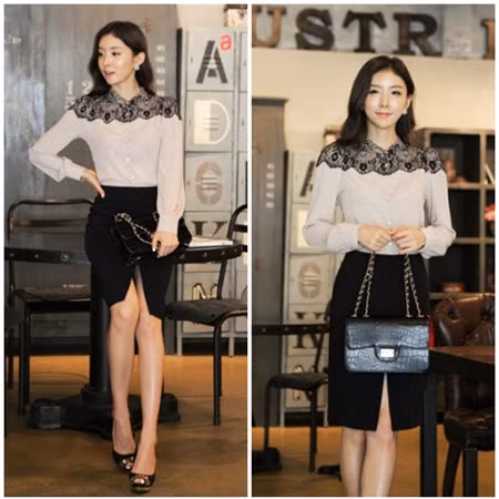 Đường xẻ giữa cũng tạo được một hiệu ứng tốt. Đặc biệt nó tạo sự thoải mái cho bạn khi bước đi