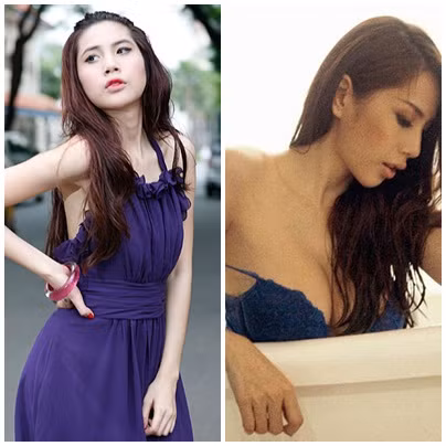 Không phải lúc nào vòng 1 của Thủy Tiên cũng đủ sexy như bức hình bên phải