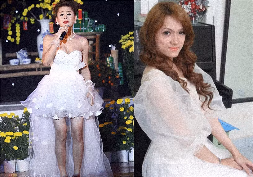 Khi họ cùng diện trang phục bồng bềnh công chúa trắng tinh, Hương Giang có phần nổi trội vì nữ tính hơn.