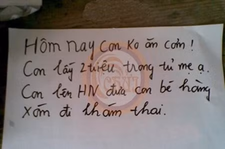 Lời nhắn hãi hùng.