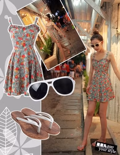 Váy hoa ngắn hai dây với thiết kế giúp bạn khoe được vòng một đẫy đà, vòng hai thon thả và đôi chân dài miên man. Xem thêm: Ngọc Trinh ""chịu khó" khoe da trắng, vai thon với váy hè sành điệu