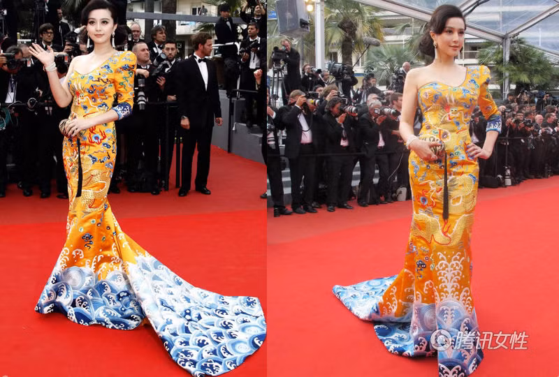 Lần xuất hiện tại liên hoan phim Cannes với bộ váy thêu rồng mang đậm màu sắc Trung Quốc đã giúp Phạm Băng Băng lần đầu tiên tạo dấu ấn vô cùng sâu sắc trong lòng bạn bè thế giới.