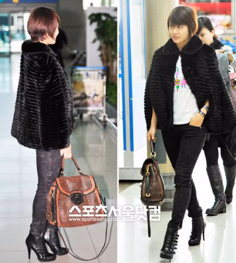 Ha Ji Won "chơi" luôn một "cây đen" nổi bật từ áo, quần đến bốt cao gót ngay ở sân bay.