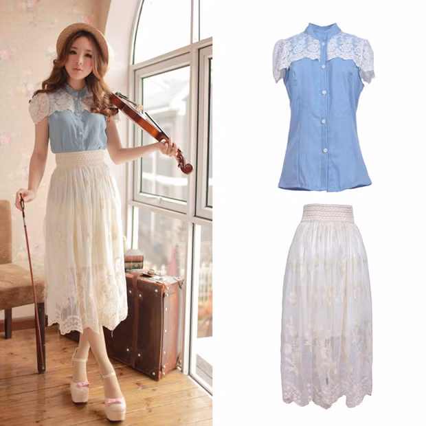 Đầy chất trữ tình với phong cách vô cùng đáng yêu này, chiếc váy ren trắng càng giúp bạn tao nhã hơn. Xem thêm: 10 bộ váy đẹp là niềm mơ ước của thiếu nữ mọi thời đại Đầy chất trữ tình với phong cách vô cùng đáng yêu này, chiếc váy ren trắng càng giúp bạn tao nhã hơn. Xem thêm: 10 bộ váy đẹp là niềm mơ ước của thiếu nữ mọi thời đại