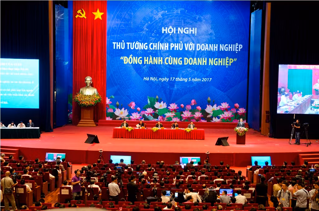 Cộng đồng doanh nghiệp ghi nhận những nỗ lực của Chính phủ trong năm vừa qua. ảnh: H.Lực. Cộng đồng doanh nghiệp ghi nhận những nỗ lực của Chính phủ trong năm vừa qua. ảnh: H.Lực.
