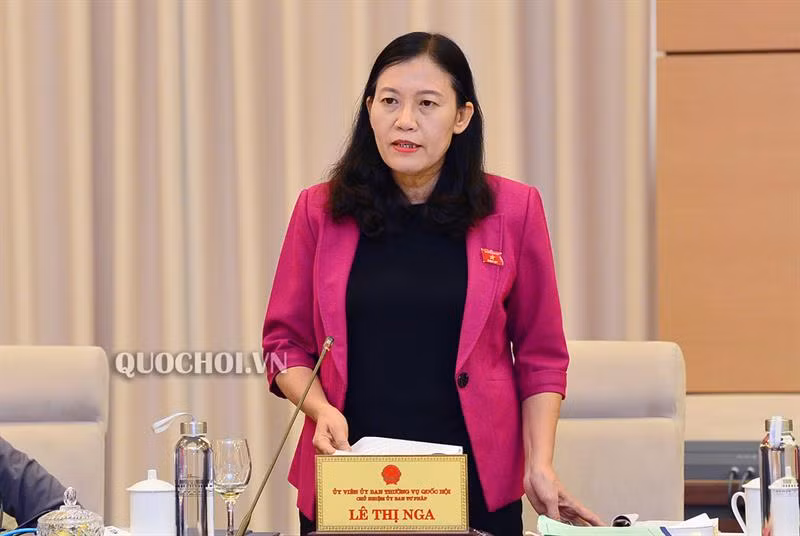 Chủ nhiệm Ủy ban Tư pháp của Quốc hội - bà Lê Thị Nga. Ảnh: Quochoi.vn