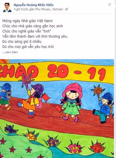 Ảnh chụp từ Facebook thầy giáo trẻ Nguyễn Hoàng Khắc Hiếu