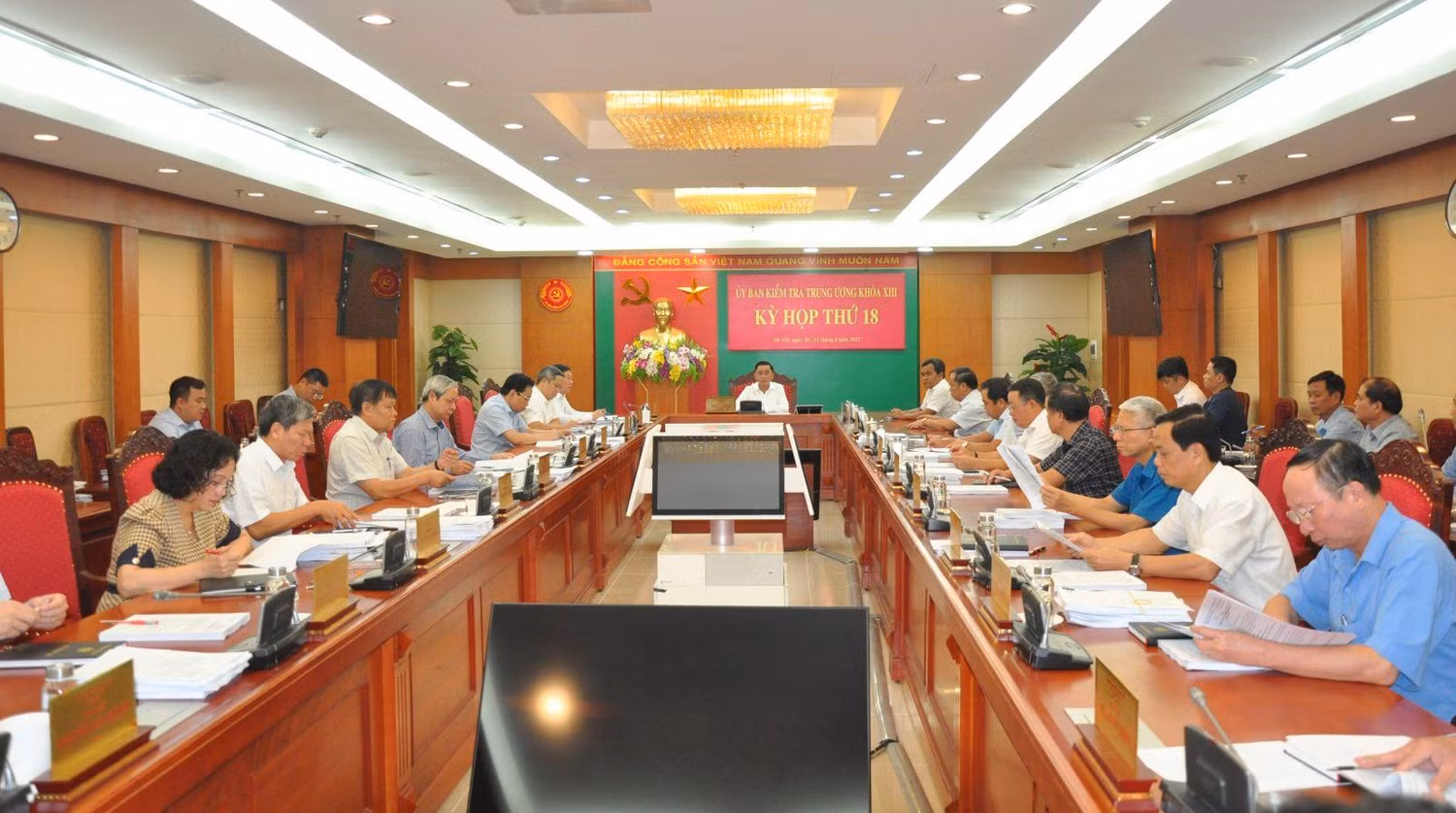 Trong hai ngày 10 và 11/8/2022, tại Hà Nội, Ủy ban Kiểm tra Trung ương đã họp Kỳ thứ 18. (Ảnh: Ubkttw.vn)