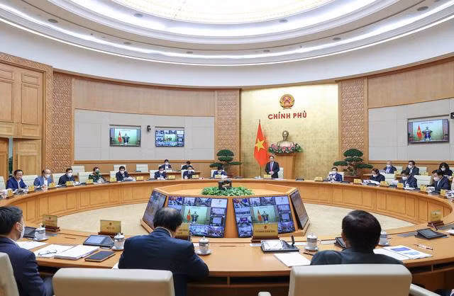 Thủ tướng Phạm Minh Chính chủ trì Hội nghị trực tuyến toàn quốc về đẩy nhanh tiến độ quy hoạch và tham vấn về định hướng Quy hoạch tổng thể quốc gia. Ảnh: VGP/Nhật Bắc