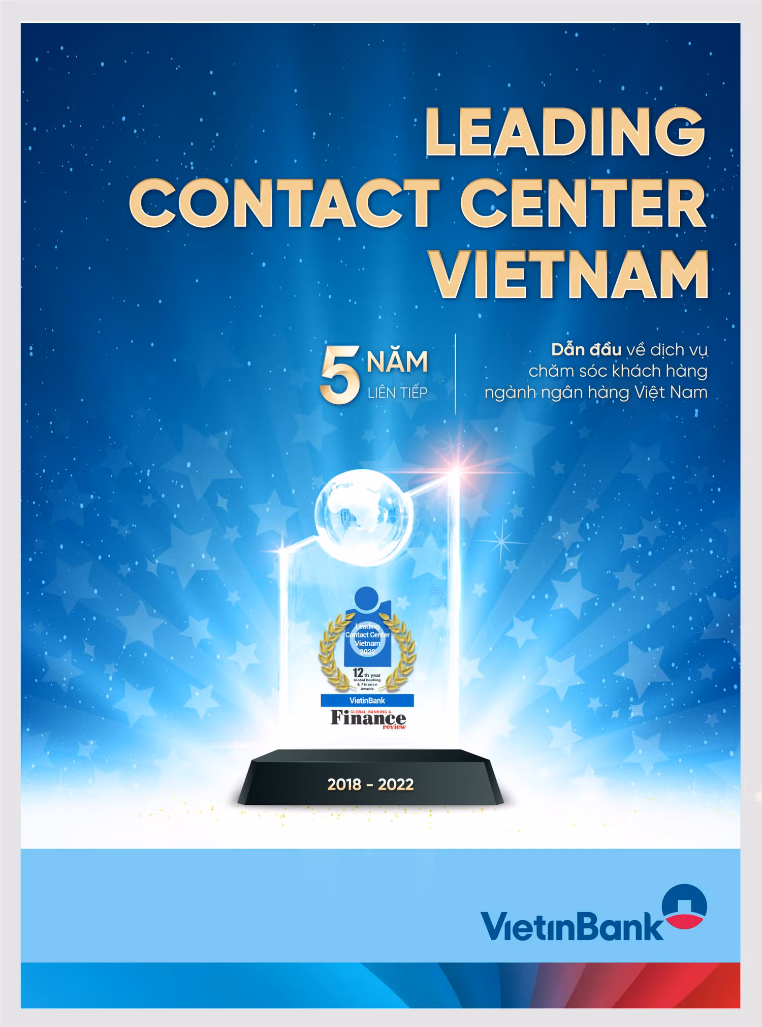 5 năm liên tiếp, VietinBank giữ vững vị thế dẫn đầu trong ngành chăm sóc khách hàng