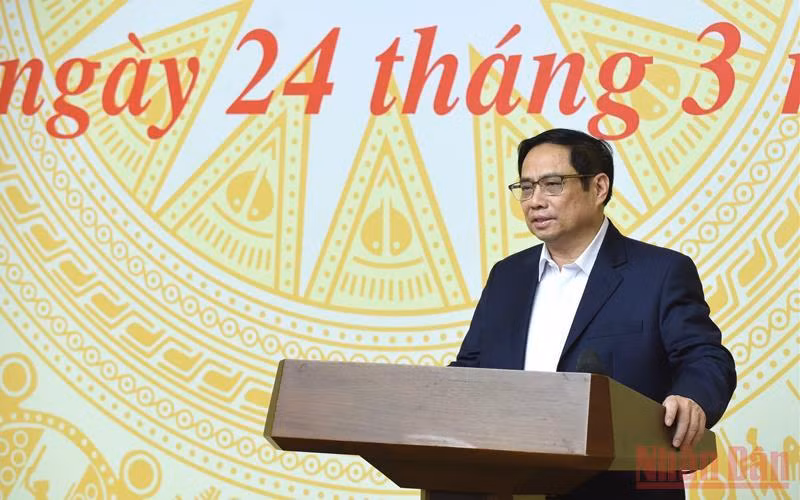 Thủ tướng Phạm Minh Chính phát biểu khai mạc Hội nghị. Ảnh: TRẦN HẢI.