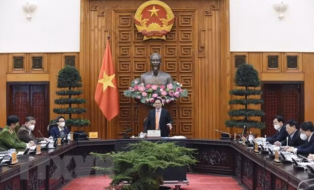 Thủ tướng Phạm Minh Chính kết luận cuộc họp. (Ảnh: Dương Giang/TTXVN) Thủ tướng Phạm Minh Chính kết luận cuộc họp. (Ảnh: Dương Giang/TTXVN)