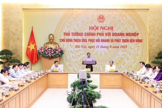 Hội nghị toàn quốc giữa Thủ tướng Chính phủ với các doanh nghiệp với chủ đề "Chủ động thích ứng, phục hồi nhanh và phát triển bền vững" - Ảnh: VGP/Nhật Bắc Hội nghị toàn quốc giữa Thủ tướng Chính phủ với các doanh nghiệp với chủ đề "Chủ động thích ứng, phục hồi nhanh và phát triển bền vững" - Ảnh: VGP/Nhật Bắc
