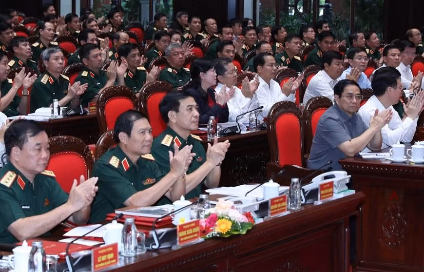 Thủ tướng Phạm Minh Chính và các đại biểu dự hội nghị. (Ảnh: Trọng Đức/TTXVN) Thủ tướng Phạm Minh Chính và các đại biểu dự hội nghị. (Ảnh: Trọng Đức/TTXVN)