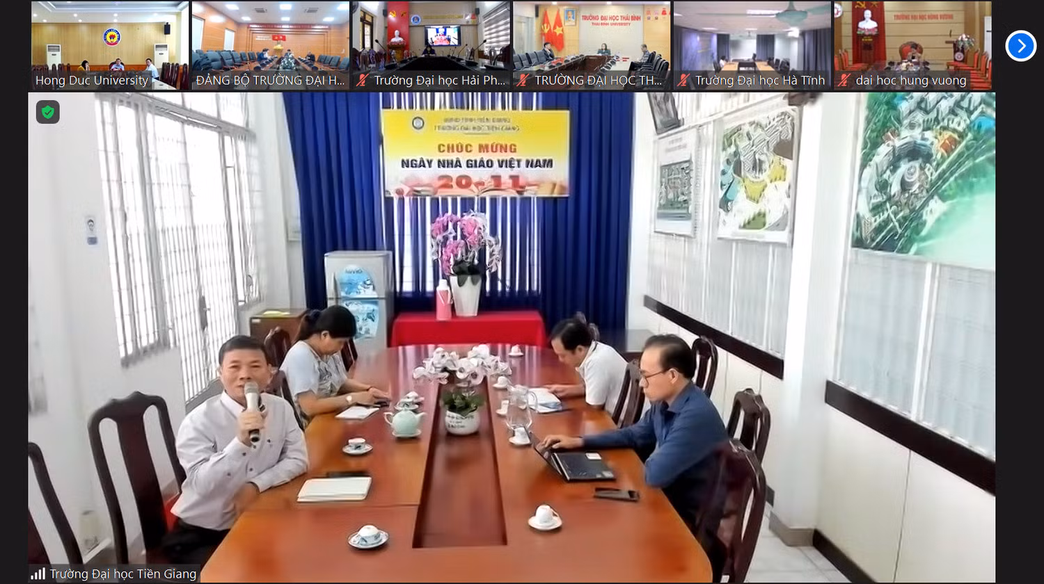 Tiến sĩ Nguyễn Viết Thịnh – Chủ tịch Hội đồng trường Trường Đại học Tiền Giang chia sẻ tại Hội nghị. Tiến sĩ Nguyễn Viết Thịnh – Chủ tịch Hội đồng trường Trường Đại học Tiền Giang chia sẻ tại Hội nghị.