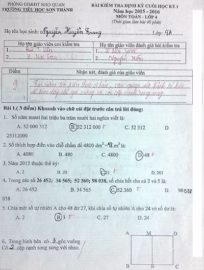 Để có lời nhận xét thường xuyên tới học sinh thì buộc giáo viên phải đọc kỹ bài của các em, phải hiểu rõ từng học sinh từ học tập tới các hoạt động ngoài giờ lên lớp. (Ảnh: Đinh Thị Minh Huyền)
