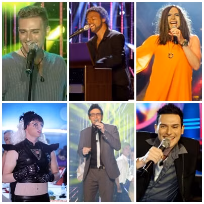 Hóa thân của Kyo York: Richky Martin, Lionel Richie, Siu Black (hàng đầu), Lady Gaga, Hà Anh Tuấn, Lam Trường (hàng hai), Hồ Ngọc Hà, Quang Dũng và Đăng Dương (hàng cuối).