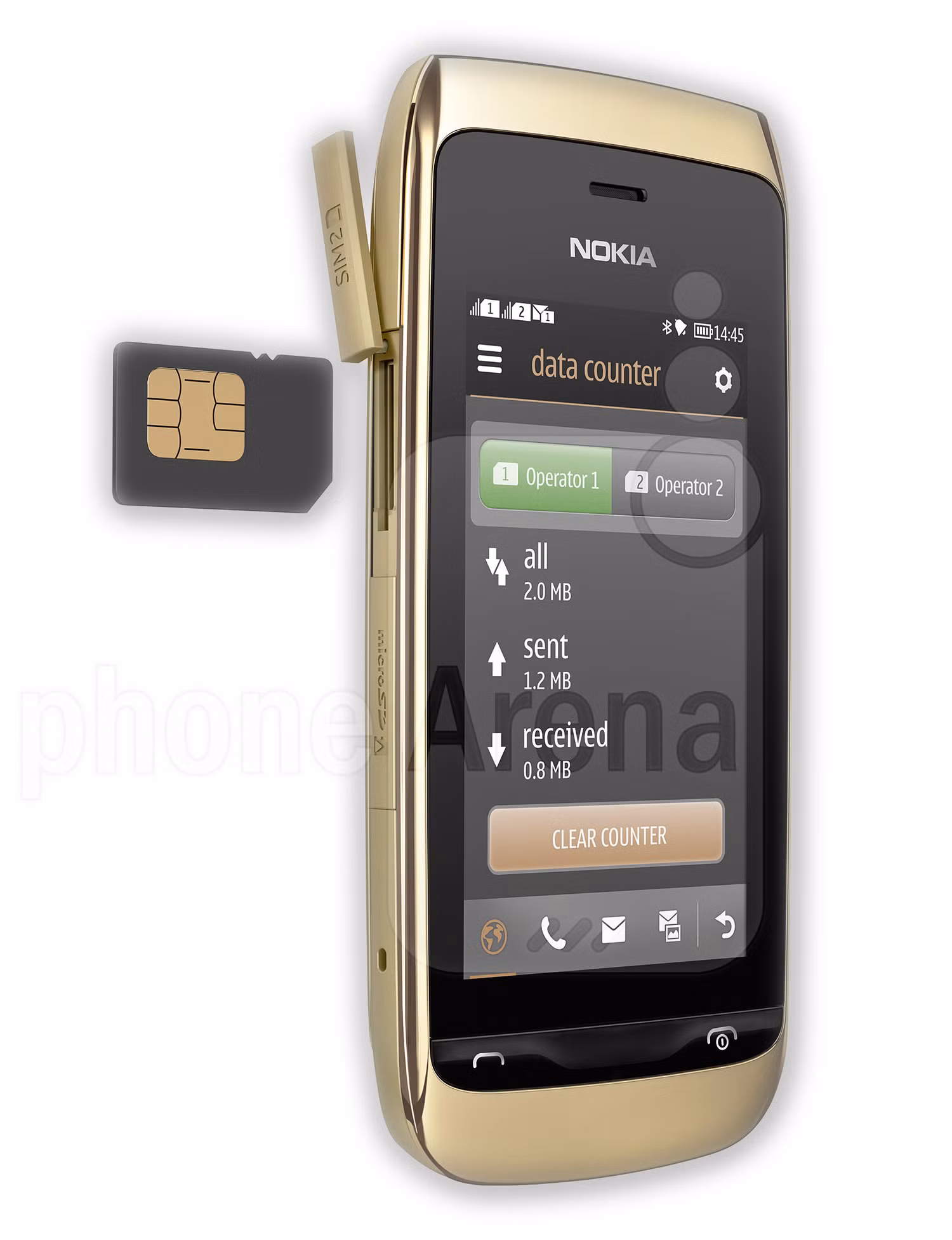 Nọkia Asha 308 hỗ trợ 2 sim