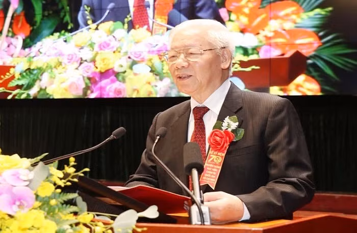 Tổng Bí thư, Chủ tịch nước Nguyễn Phú Trọng phát biểu tại lễ kỷ niệm. Tổng Bí thư, Chủ tịch nước Nguyễn Phú Trọng phát biểu tại lễ kỷ niệm.