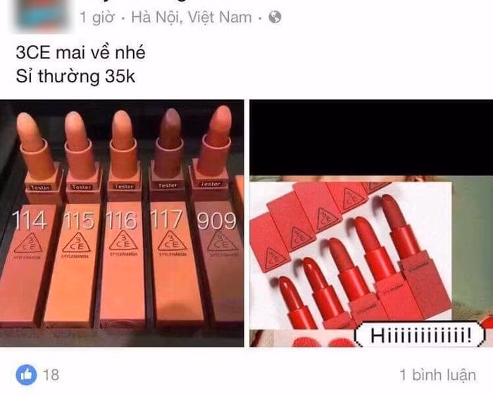 Son môi rẻ bất ngờ được rao bán tràn lan trên mạng xã hội.