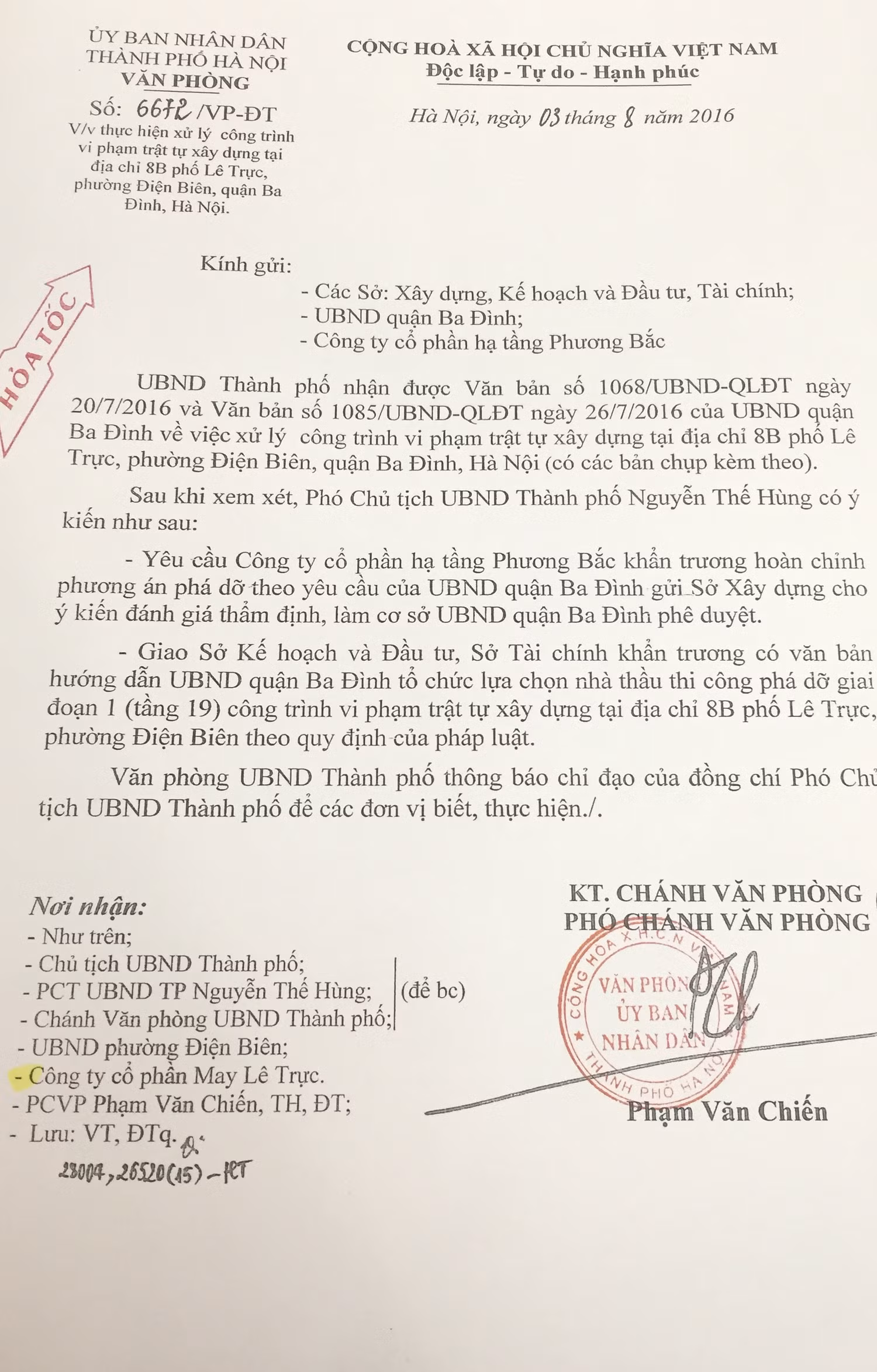 Công văn của UBND TP. Hà Nội. Công văn của UBND TP. Hà Nội.