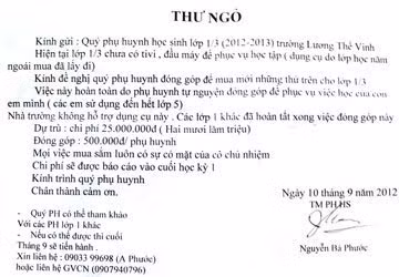 Phụ huynh "toát mồ hôi, nổi da gà" vì thư ngỏ của Nhà trường ảnh 1 Phụ huynh "toát mồ hôi, nổi da gà" vì thư ngỏ của Nhà trường ảnh 1