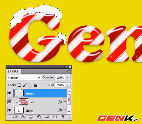 Photoshop: Tạo hiệu ứng chữ kẹo que tuyết phủ cho ngày Noel ảnh 16