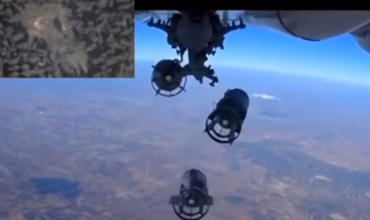 Hình ảnh máy bay chiến đấu Nga không kích các mục tiêu ở Syria do Bộ Quốc phòng Nga công bố