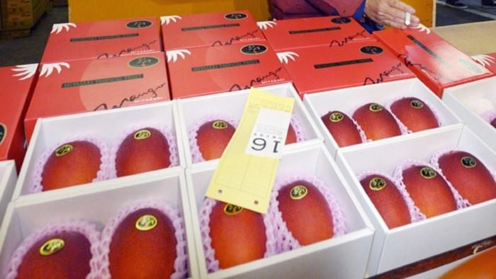 Xoài Nhập Bản nặng 350-400 gram có giá 1,7 triệu đồng (ảnh chưa rõ tác giả).