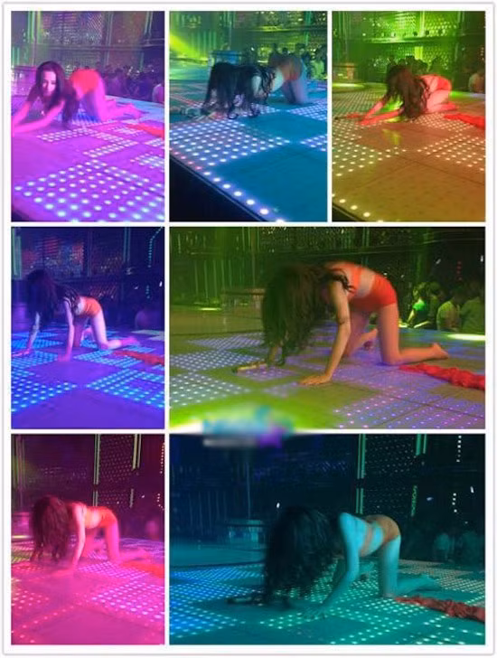 Angela Phương Trinh còn lộ một loạt ảnh được chụp tại một buổi biểu diễn trong bar gây xôn xao trong cộng đồng mạng. Giống như lần xuất hiện trước, lần này Angela Phương Trinh biểu diễn với trang phục sexy, kiệm vải. Tuy nhiên, cô không biểu diễn màn múa cột bốc lửa như lần trước mà thay vào đó là màn lăn lê, bò toài phản cảm. Angela Phương Trinh còn lộ một loạt ảnh được chụp tại một buổi biểu diễn trong bar gây xôn xao trong cộng đồng mạng. Giống như lần xuất hiện trước, lần này Angela Phương Trinh biểu diễn với trang phục sexy, kiệm vải. Tuy nhiên, cô không biểu diễn màn múa cột bốc lửa như lần trước mà thay vào đó là màn lăn lê, bò toài phản cảm.