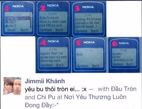 Hình ảnh về nội dung tin nhắn được cho là của Chi Pu gửi tới Đầu Tròn được đăng tải trên facebook của Jimmii Khánh. Hình ảnh về nội dung tin nhắn được cho là của Chi Pu gửi tới Đầu Tròn được đăng tải trên facebook của Jimmii Khánh.